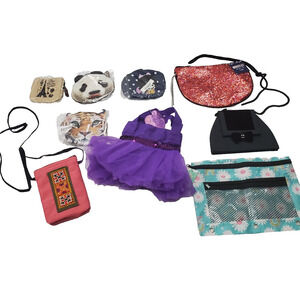 Lot of 9 Purses & Holders Girl's Multi-Colored Super Cute Birthday/Holiday Gifts